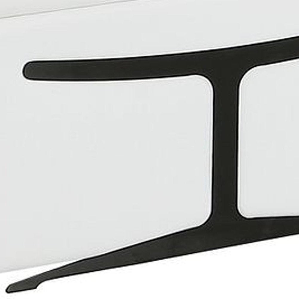 White Italian Leather Power Reclining U Shaped Eight Piece Sectional With Console close-up detail