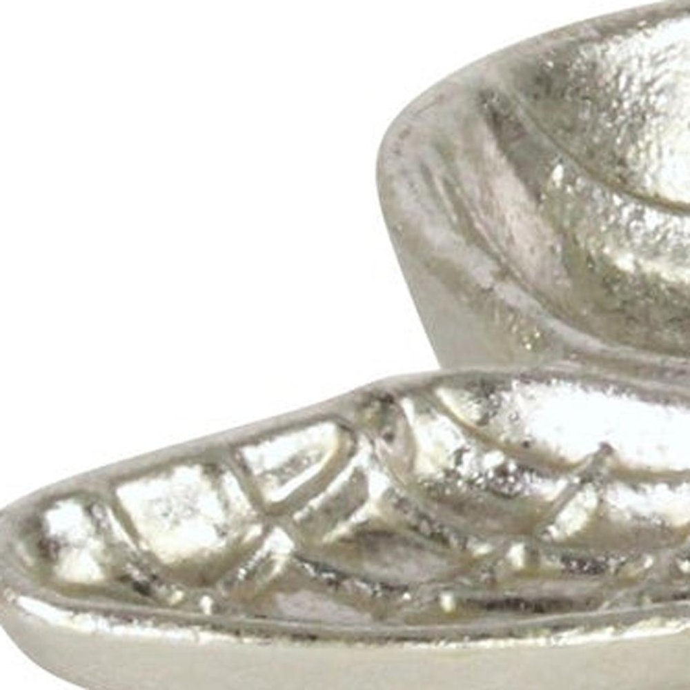 8" Silver Cast Iron Bumble Bee Trinket Tray on a white background