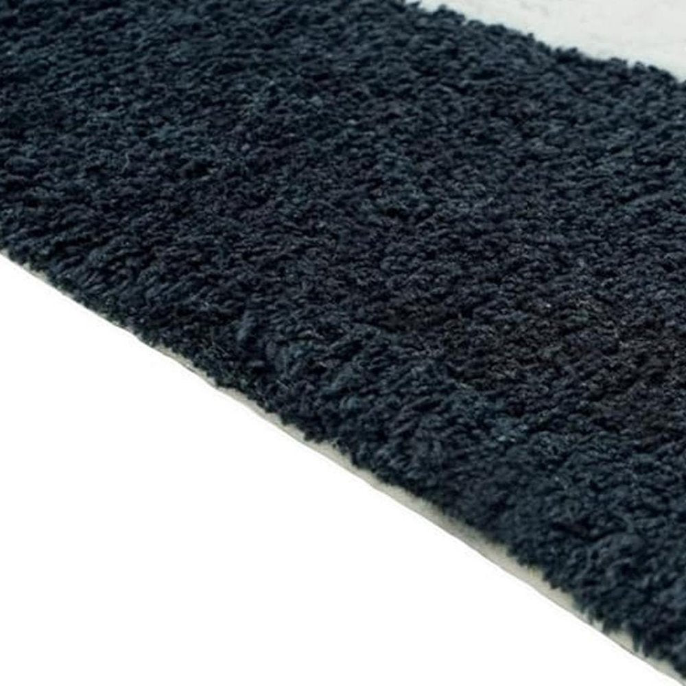 32" White Black And Pink Cotton Cow Youthful Bath Rug. Bath rug in black cotton.