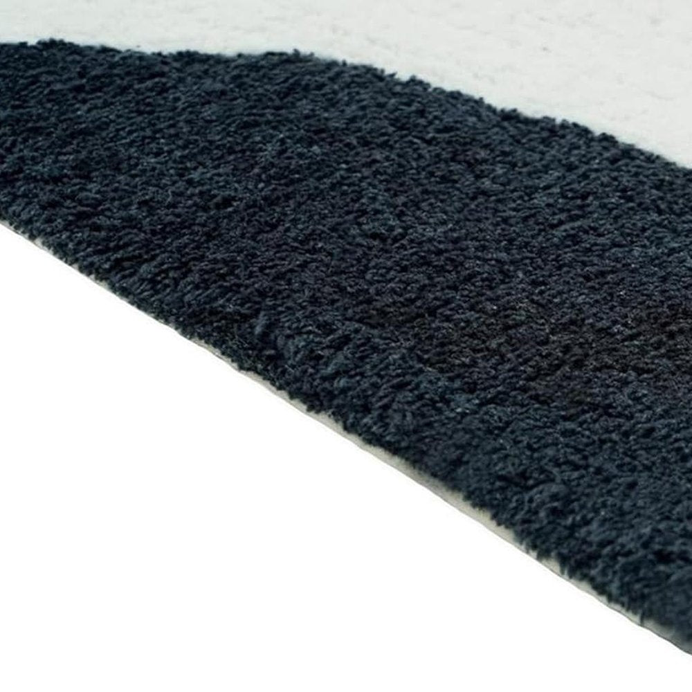 32" White Black And Pink Cotton Cow Youthful Bath Rug. Bath rug in black cotton.