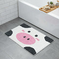 32" White Black And Pink Cotton Cow Youthful Bath Rug