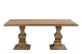 Seven Piece Brown Solid Wood Dining Set with Six Chairs