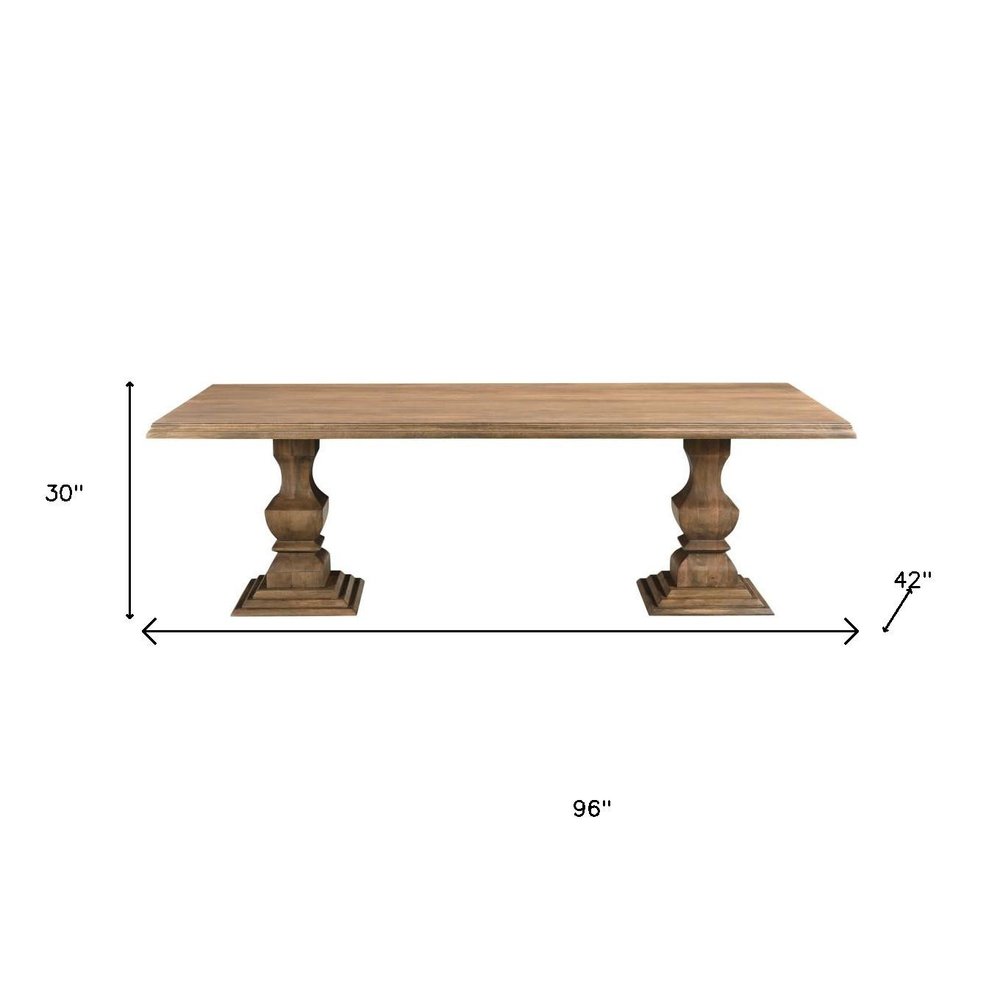 11 Piece Brown Solid Wood Dining Set with 10