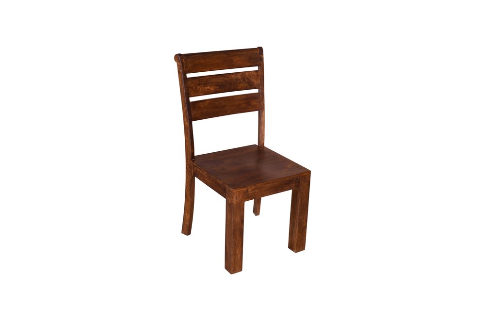 Five Piece Brown Round Solid Wood Dining Set with Four Chairs