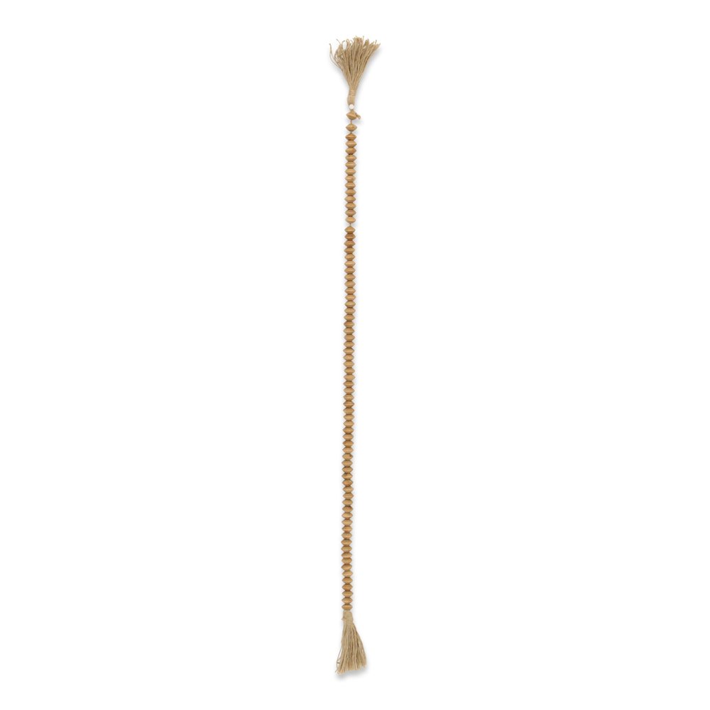 36" Brown Rope And Wood Hand Painted Decorative Tassel