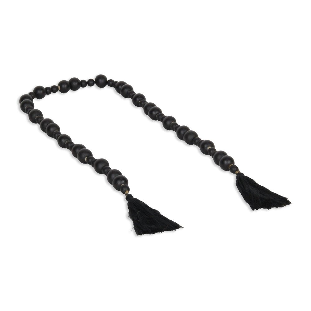 42" Black Wood Hand Painted Decorative Tassel