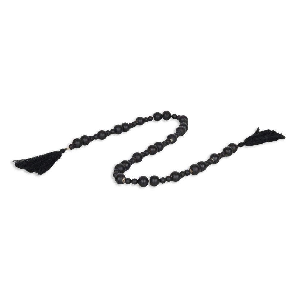 42" Black Wood Hand Painted Decorative Tassel