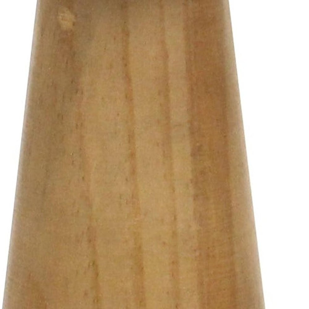 9" Brown And White Wood Hand Painted Mushroom Tabletop Sculpture
