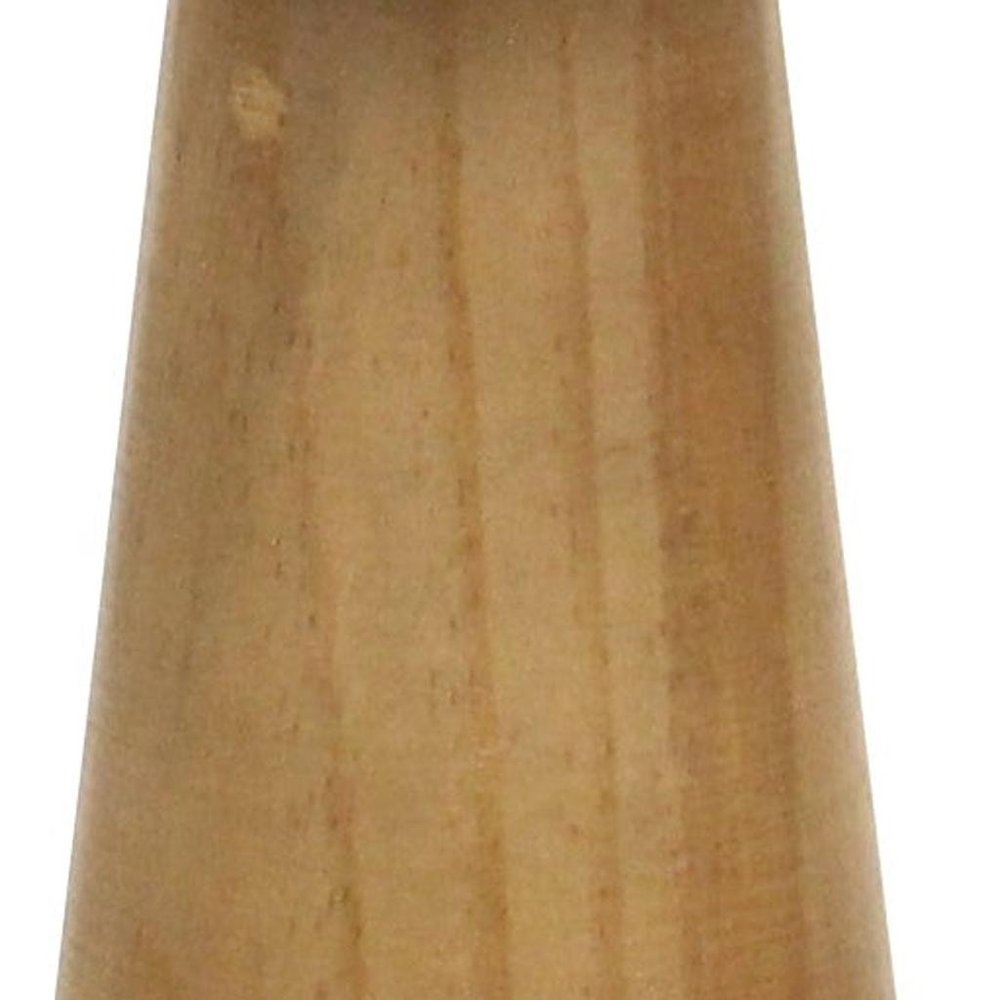 9" Brown And White Wood Hand Painted Mushroom Tabletop Sculpture