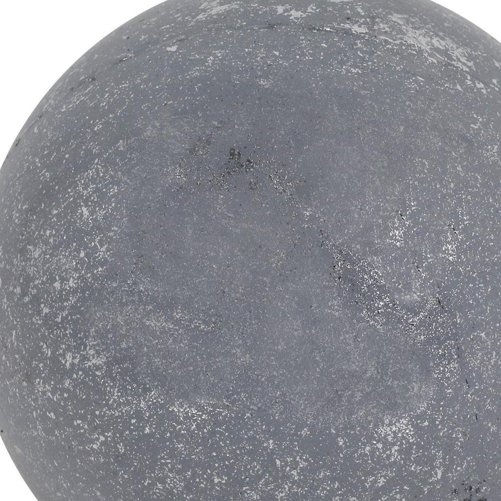 6" Silver Paper Mache Hand Painted Orb Decorative Orb