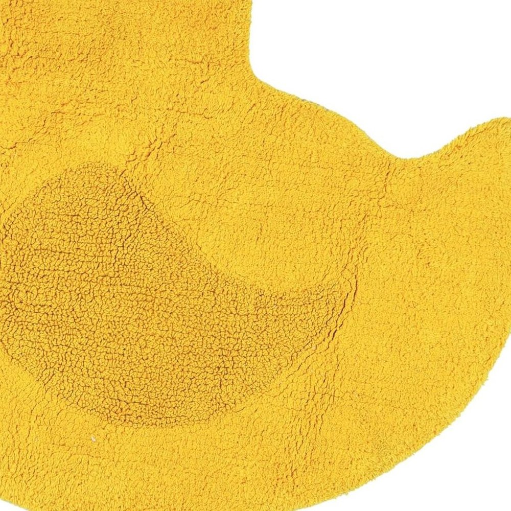 Close-up of 25" Yellow Cotton Rubber Duckie Youthful Bath Rug showing yellow cotton detail.