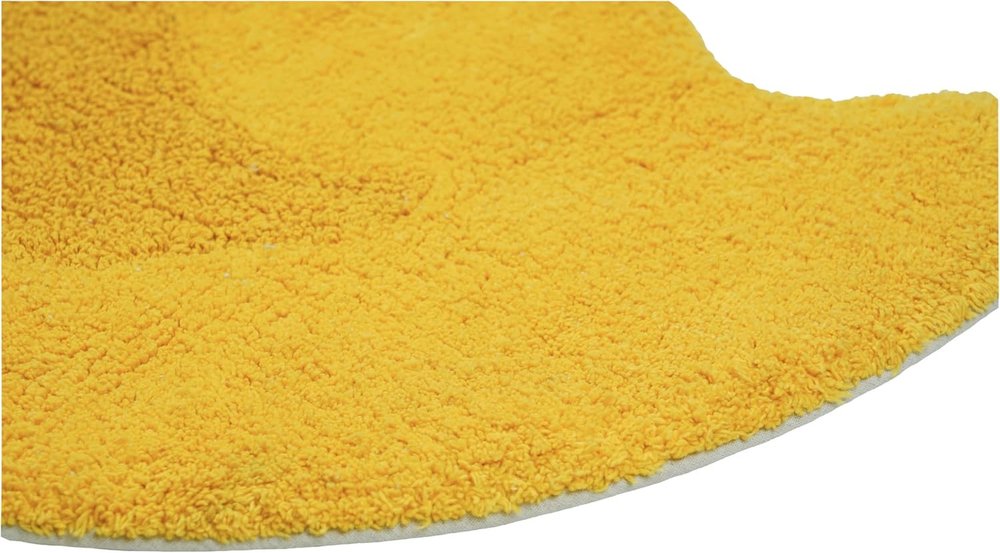 Cropped view of 25" Yellow Cotton Rubber Duckie Youthful Bath Rug focusing on the yellow cotton surface.