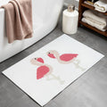 32" Pink And White Cotton Flamingo Bath Rug