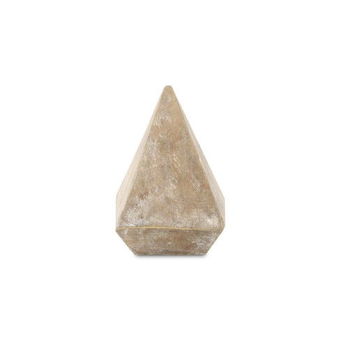 3" Brown Solid Wood Pyramid Decorative Sculpture