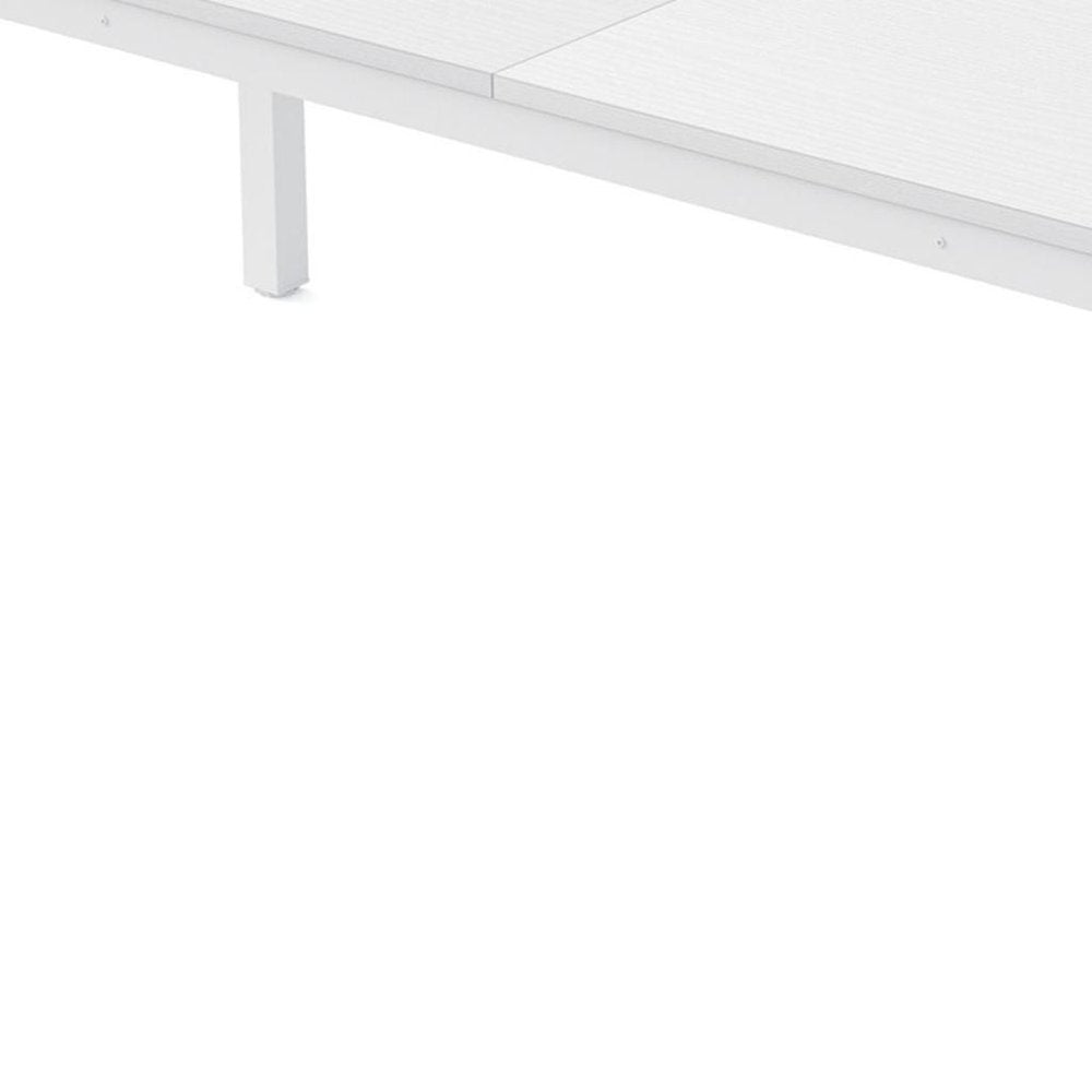 79" White Wood and Iron Dining Table