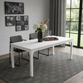 79" White Wood and Iron Dining Table