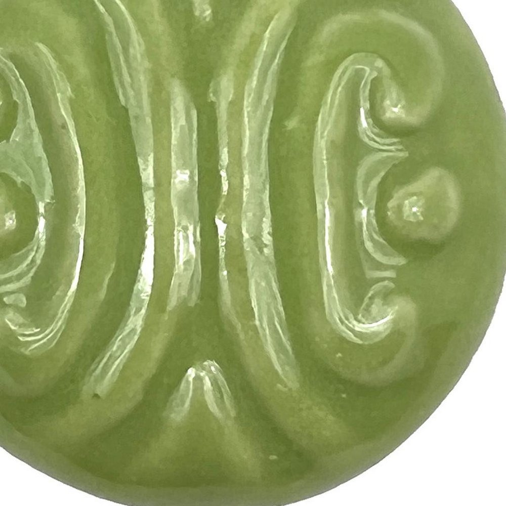 Set of Six Green Mushroom Knob Embossed Ceramic Drawer Pull Knobs close-up detail