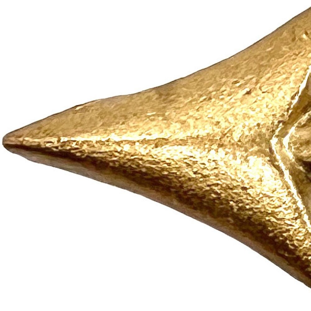 Set of Six Brass Cast Aluminum Arrow Drawer Pull Knobs