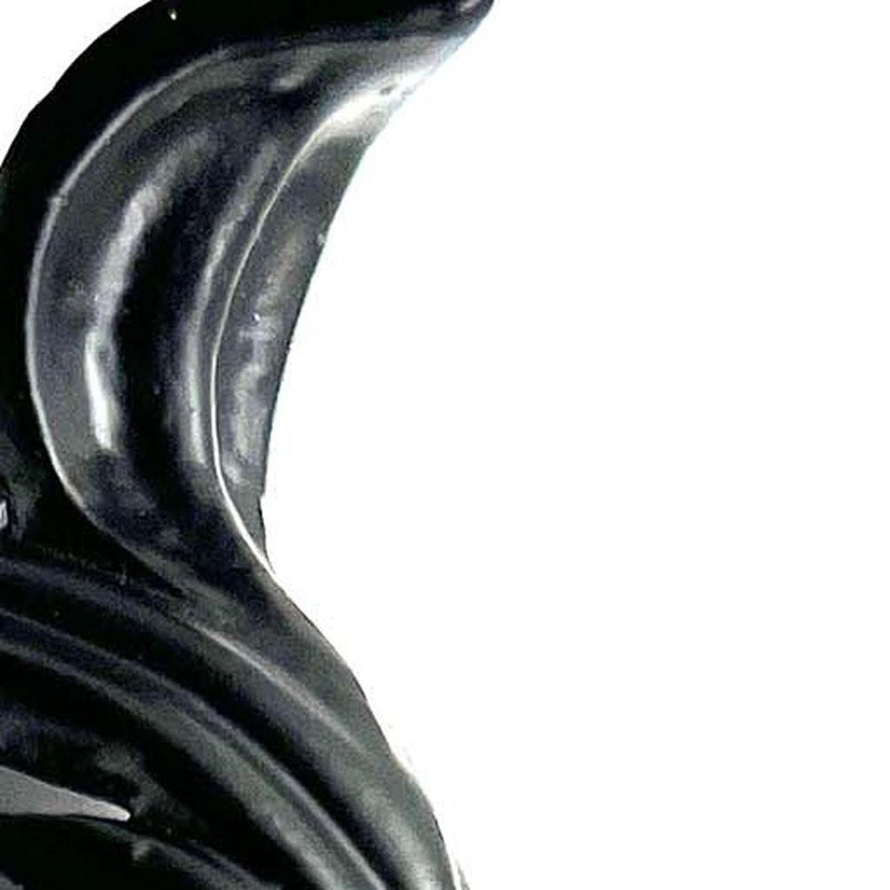 Set of Six Black Steel Feather Wall Hooks on a white background
