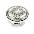 Set of Six White Poetic Script Ceramic Drawer Pull Knobs
