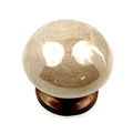 Set of Six Tan Mushroom Knob Ceramic Drawer Pull Knobs