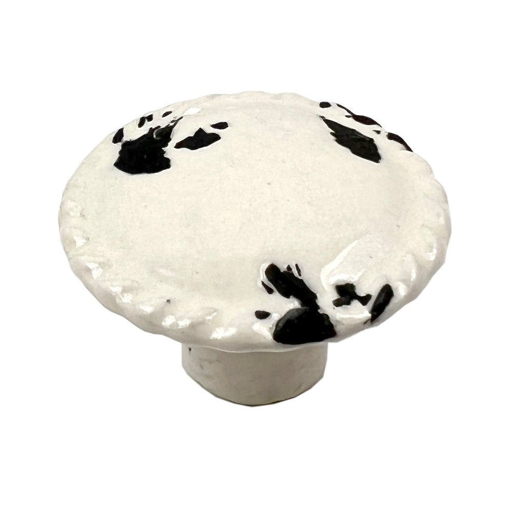 Set of Six White Ceramic Drawer Pull Knobs