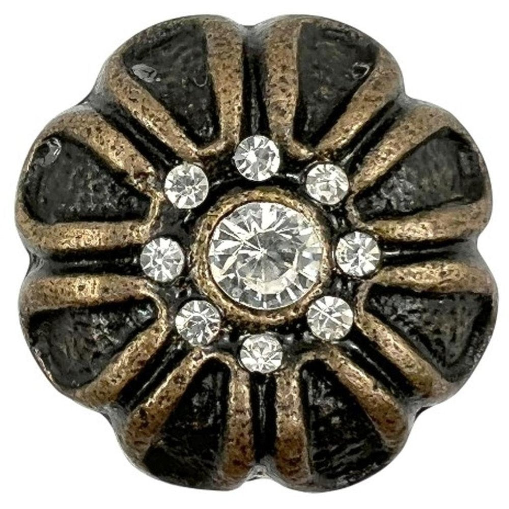 Set of Six Black And Gold Scalloped Knob Iron Drawer Pull Knobs on a white background