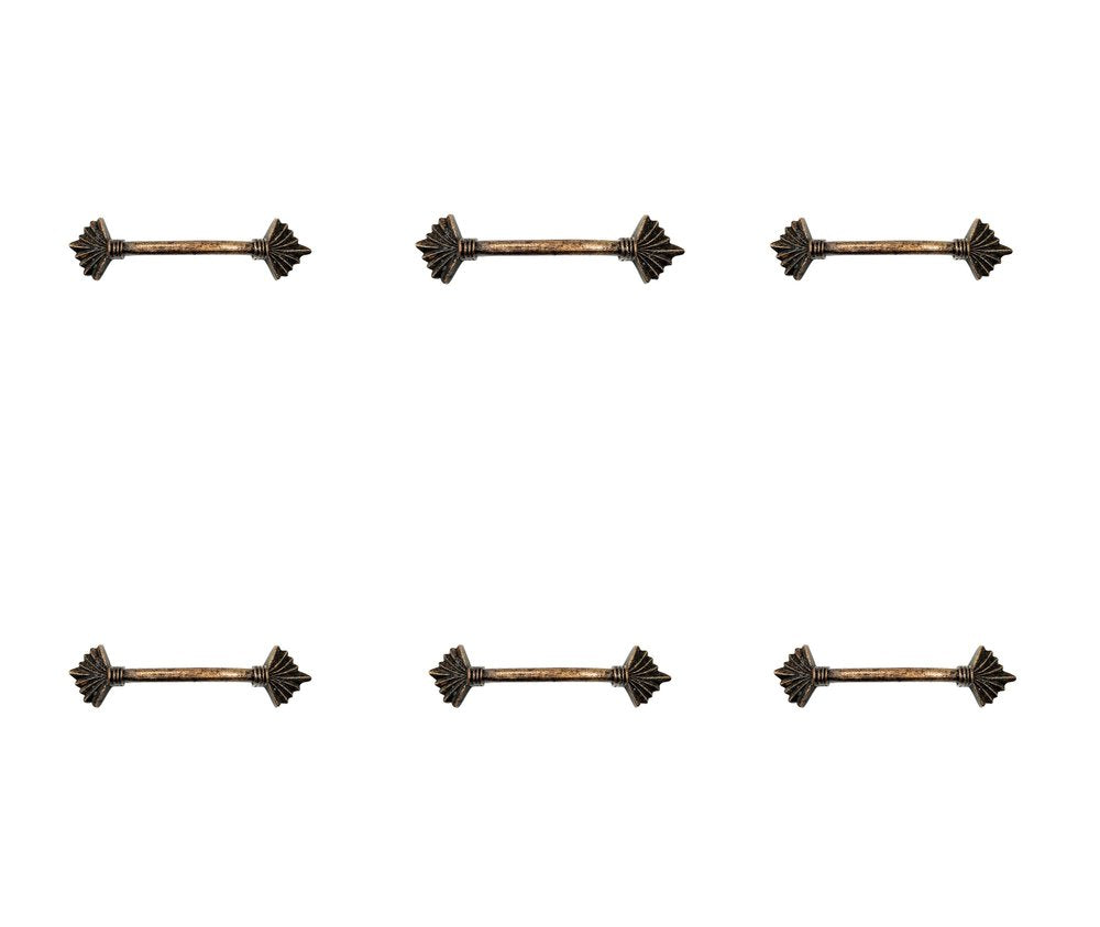 Set of Six Bronze Novelty Knob Metal Drawer Pull Knobs