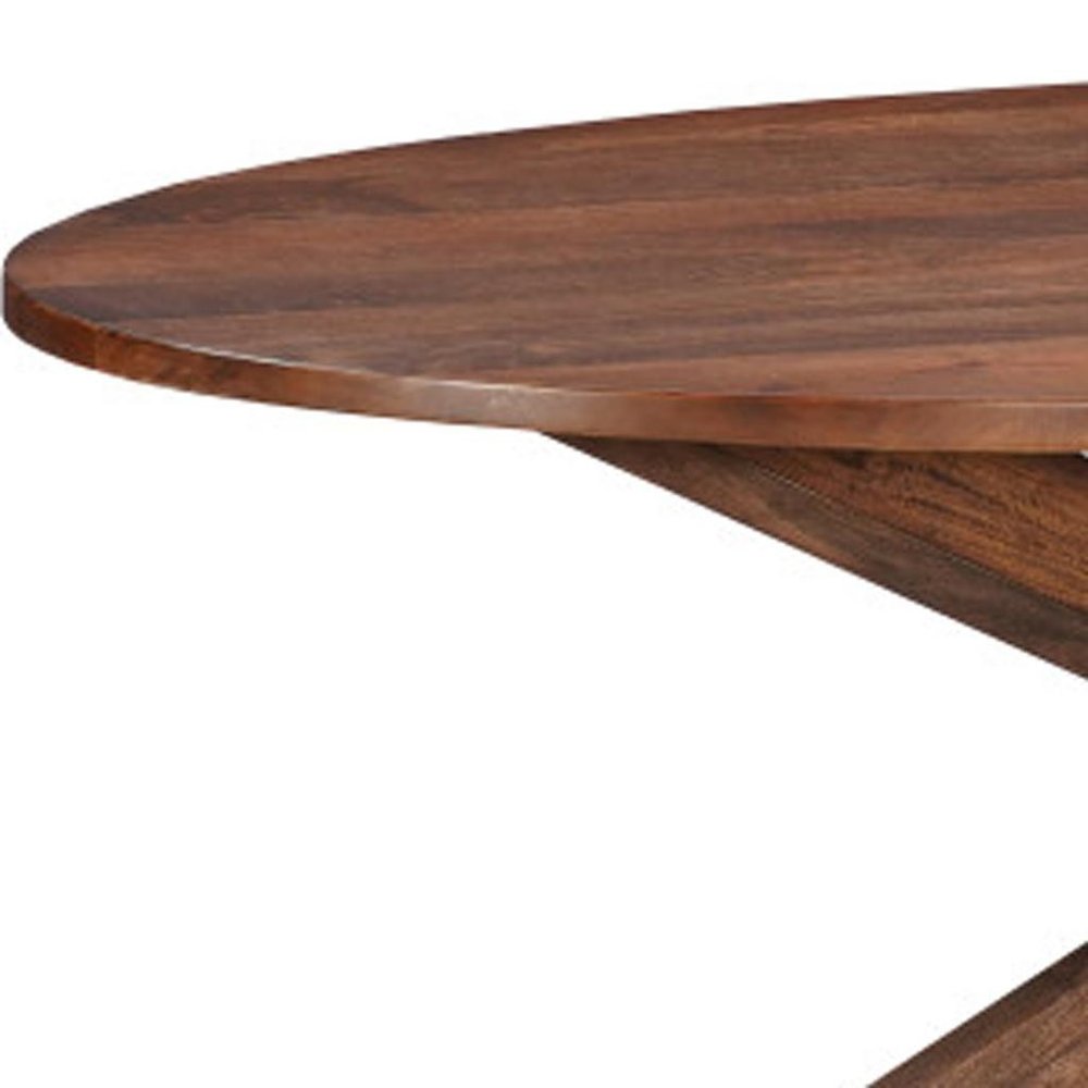 92" Brown Solid Wood Cross Leg Base Oval Dining Table on a white background