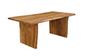 Seven Piece Brown Solid Wood Dining Set with Six Chairs - SKU 635828 on a white background