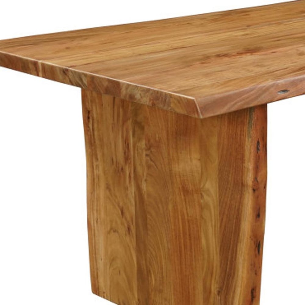 Seven Piece Brown Solid Wood Dining Set with Six Chairs - SKU 635828 on a white background