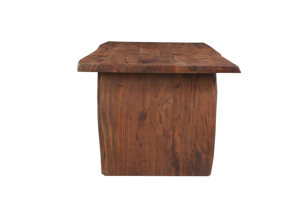 Seven Piece Brown Solid Wood Dining Set with Six Chairs - SKU 635829