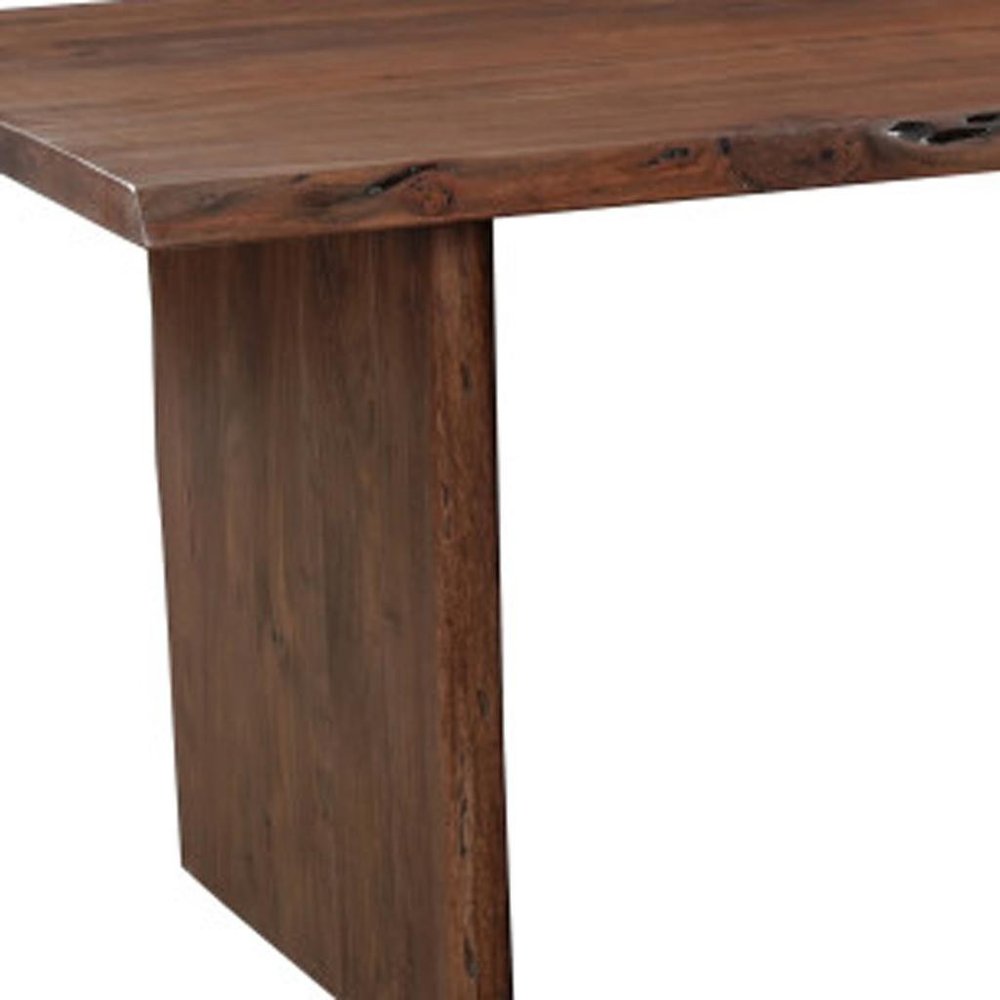 Nine Piece Brown Solid Wood Dining Set with Eight Chairs - SKU 635835 on a white background