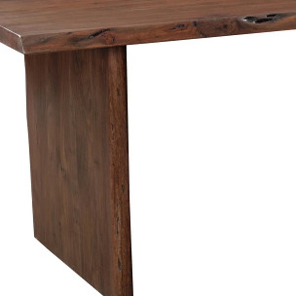 Nine Piece Brown Solid Wood Dining Set with Eight Chairs - SKU 635835 on a white background