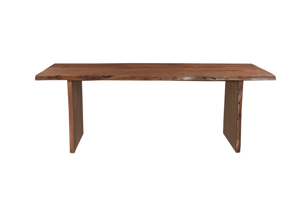 Nine Piece Brown Solid Wood Dining Set with Eight Chairs - SKU 635837 on a white background