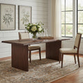 84" Brown Solid Wood Live Edge Sled Base Dining Table