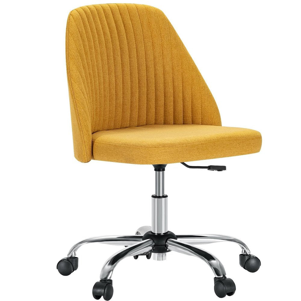 Pink and Silver Adjustable Height Swivel Rolling Office Chair on a white background