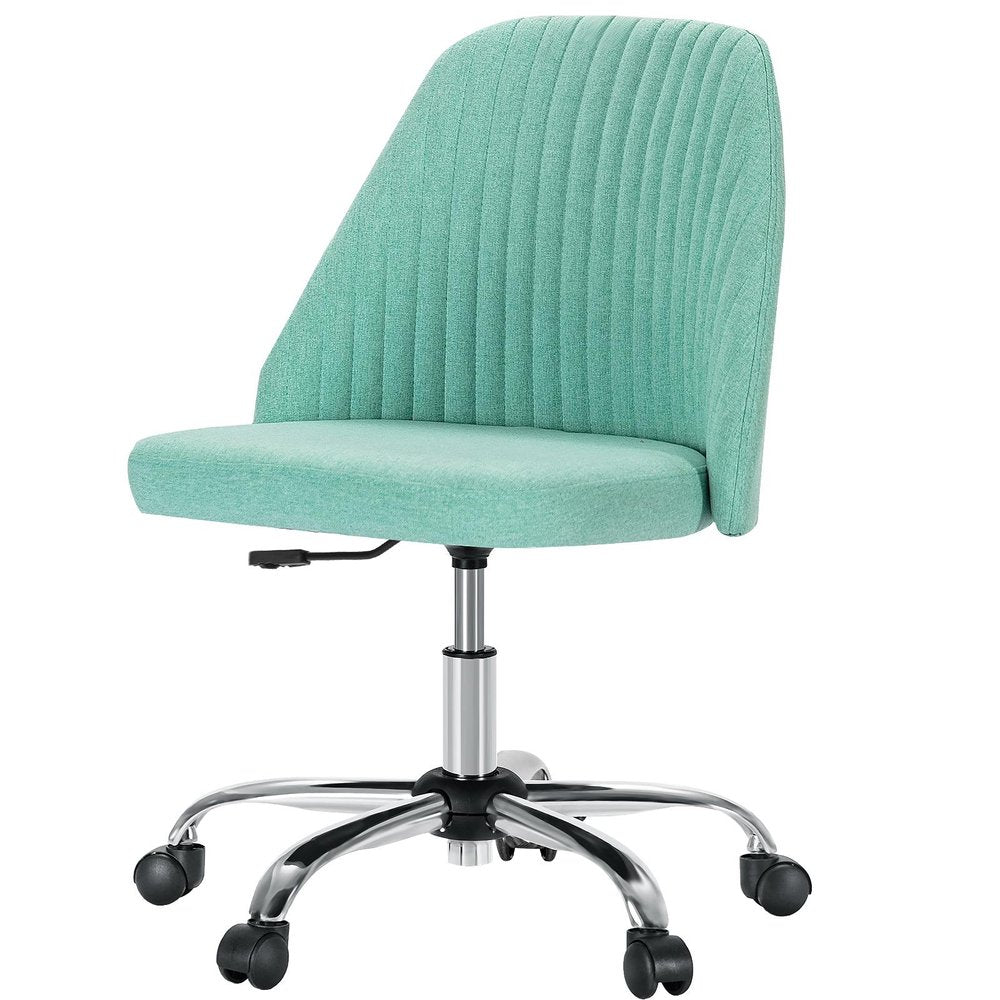 Pink and Silver Adjustable Height Swivel Rolling Office Chair