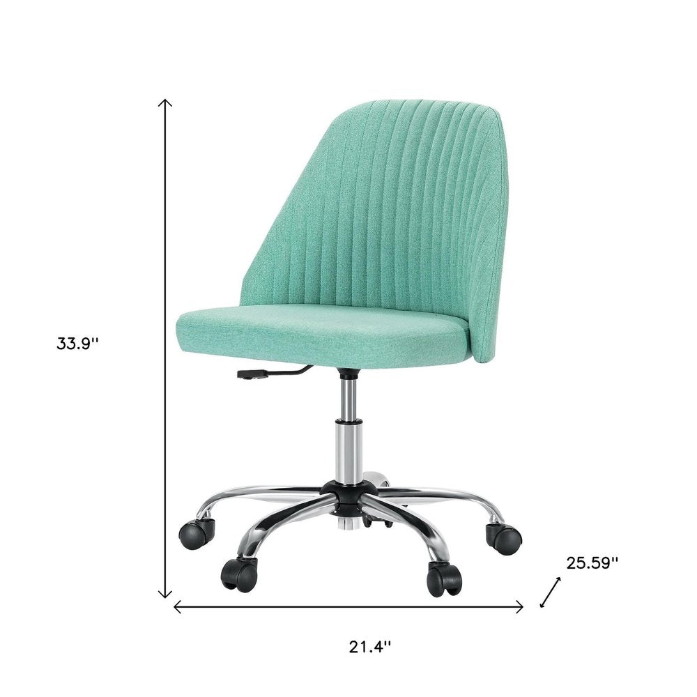 Pink and Silver Adjustable Height Swivel Rolling Office Chair on a white background
