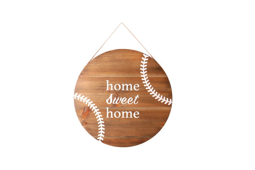 Set of Two Brown And White Home Sweet Home Wood Wall Decor on a white background