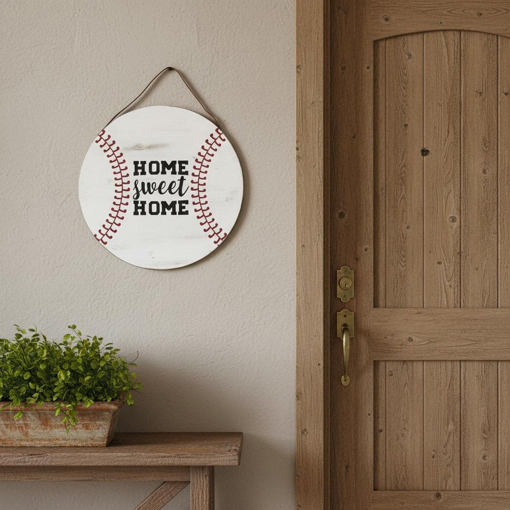 Set of Two Brown And White Home Sweet Home Wood Wall Decor in a home interior