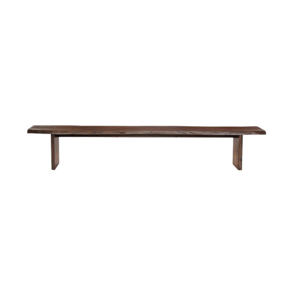 60" Brown Solid Wood Solid Wood Live Edge Dining Bench