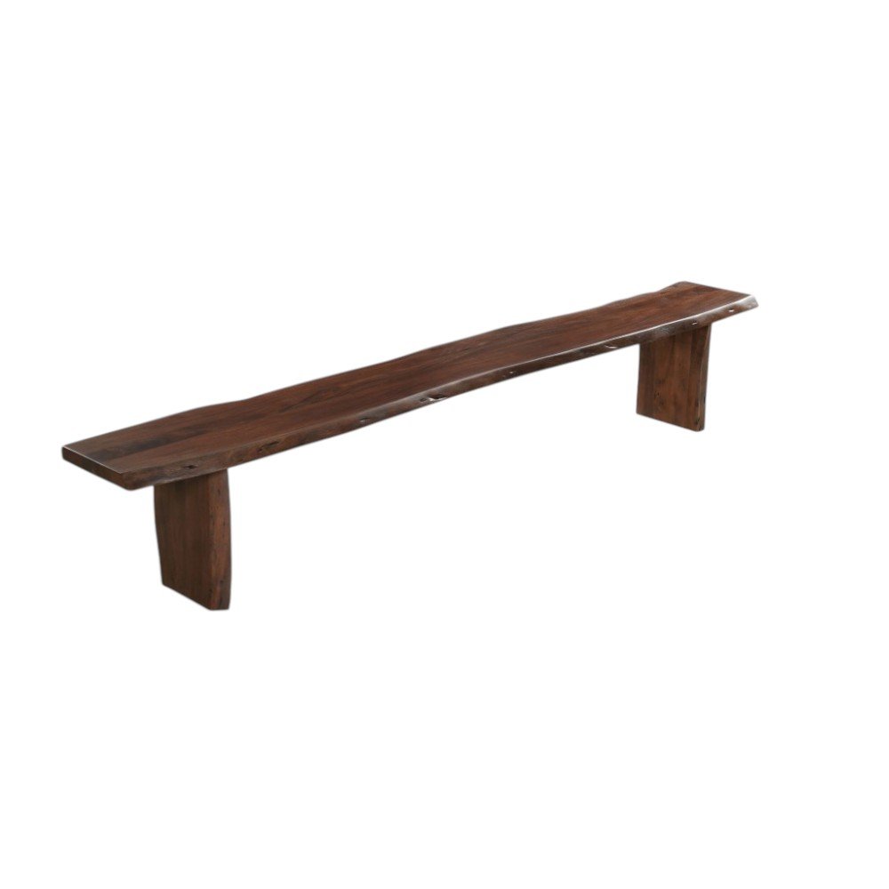 60" Brown Solid Wood Solid Wood Live Edge Dining Bench