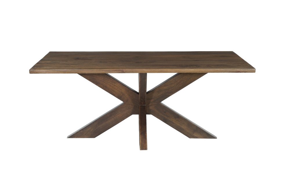 Seven Piece Brown Solid Wood Dining Set with Six Chairs - SKU 636235