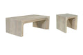 Set Of Two Natural Solid Wood Sled Coffee Table on a white background