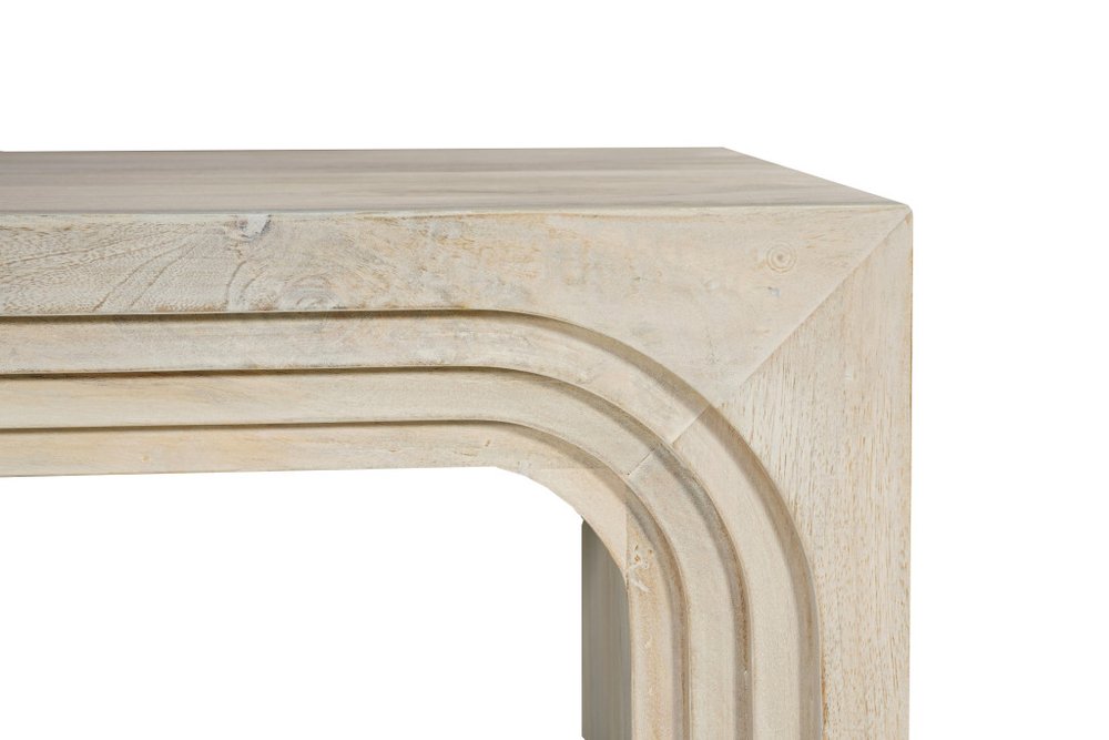 Set Of Two Natural Solid Wood Sled Coffee Table