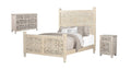 Three Piece White Solid Wood Bedroom Set on a white background
