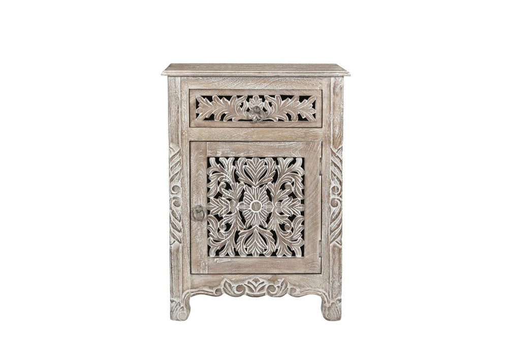 Three Piece Gray Solid Wood Bedroom Set on a white background