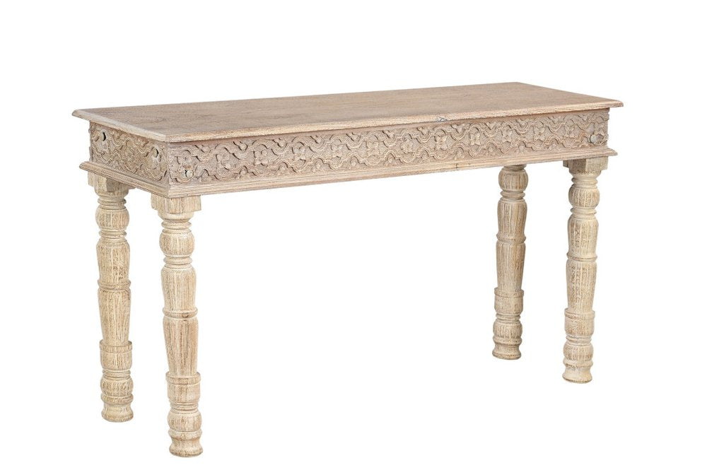 Set Of Three Natural Solid Wood Distressed Coffee Table on a white background