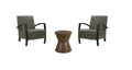 Set of Three Brown Solid Wood Round Solid Furniture Set - 18.00" H x 16.00" W x 16.00" D on a white background